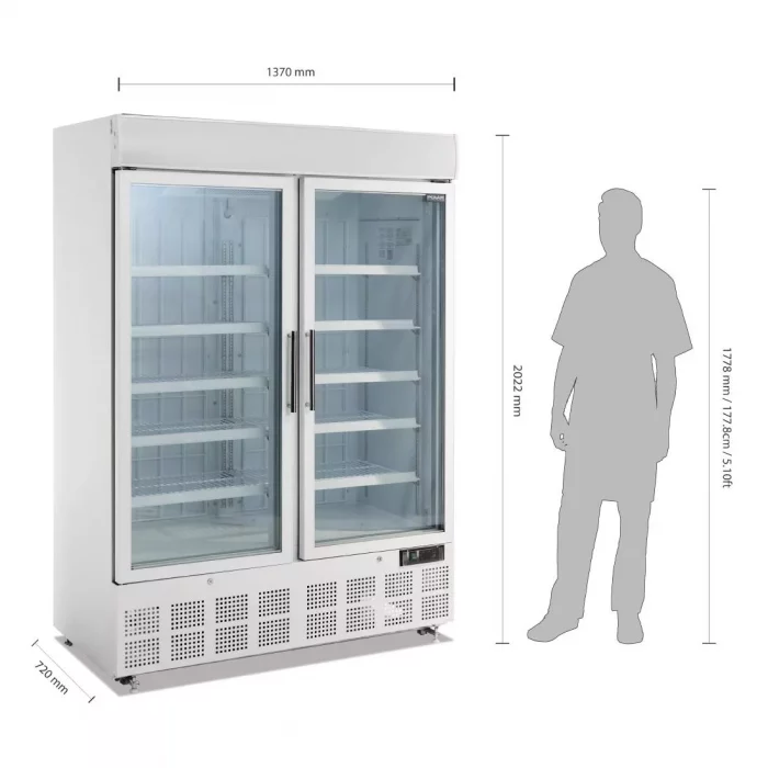Polar G-Series Upright Display Freezer 920Ltr White - Image 2
