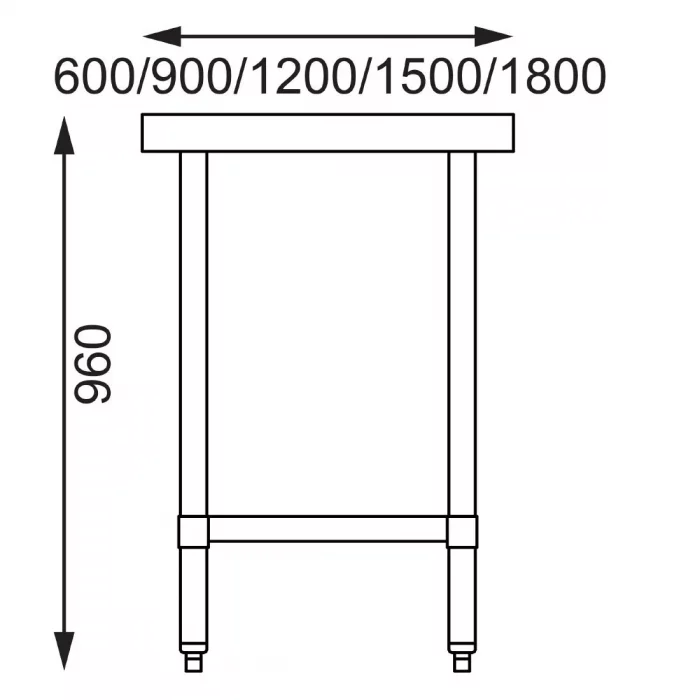 Vogue Stainless Steel Prep Table 1500mm - Image 2