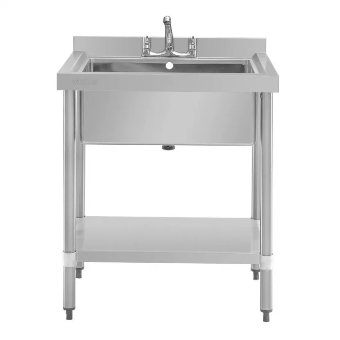 Vogue Stainless Steel Midi Pot Wash Sink with Undershelf - Image 2