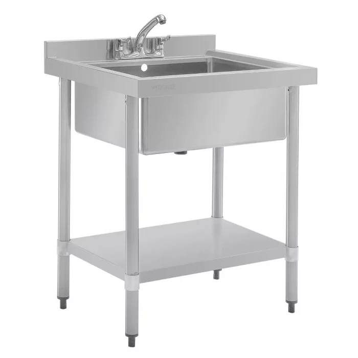 Vogue Stainless Steel Midi Pot Wash Sink with Undershelf - Image 1