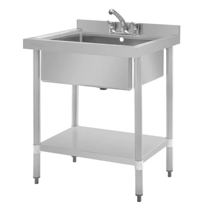 Vogue Stainless Steel Midi Pot Wash Sink with Undershelf - Image 3