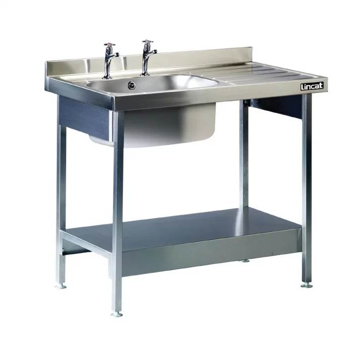Lincat Stainless Steel Single Sink Unit with Right Hand Drainer 1000mm L881RH - Image 1