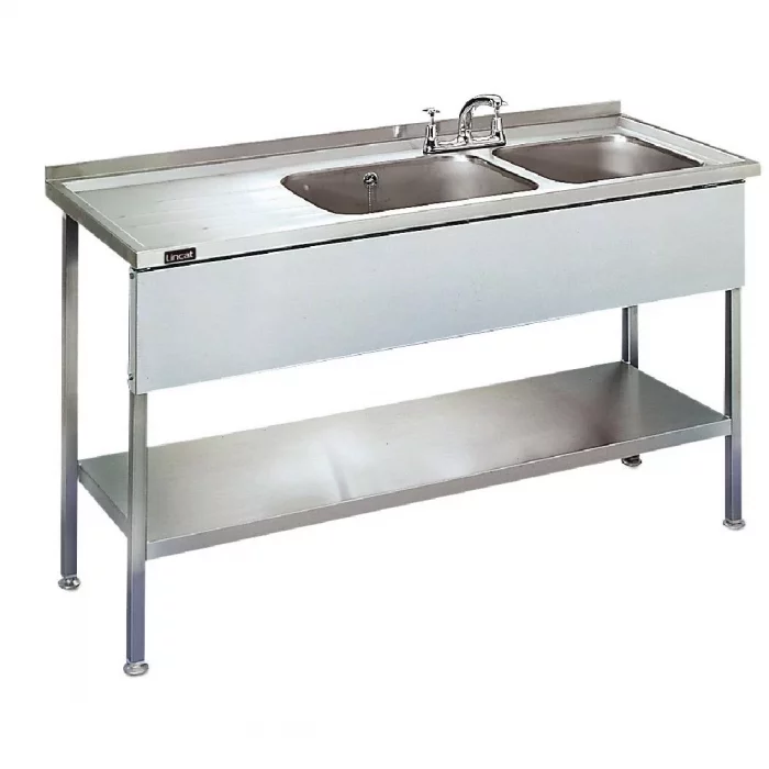Lincat Stainless Steel Double Sink Unit with Left Hand Drainer 1500mm L884LH - Image 1