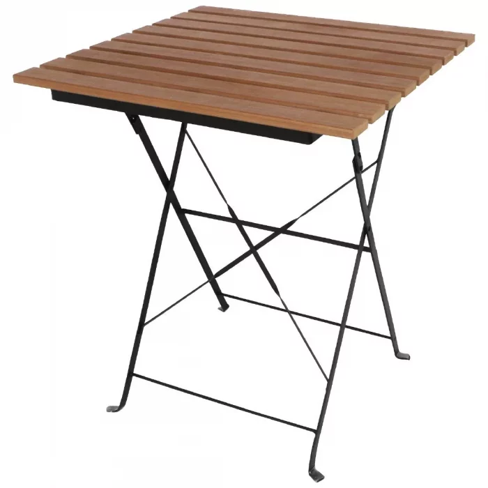 Bolero Square Faux Wood Bistro Folding Table 600mm (Single) - Image 1