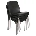 Stacking Bistro Side Chairs Black (Pack of 4) - Image 2