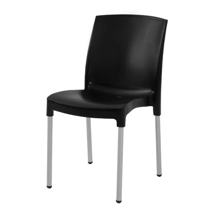 Stacking Bistro Side Chairs Black (Pack of 4) - Image 4
