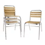 Bolero Aluminium & Ash Bistro Side Chairs (Pack of 4) - Image 2