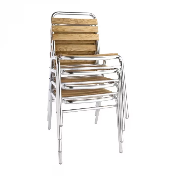Bolero Aluminium & Ash Bistro Side Chairs (Pack of 4) - Image 3