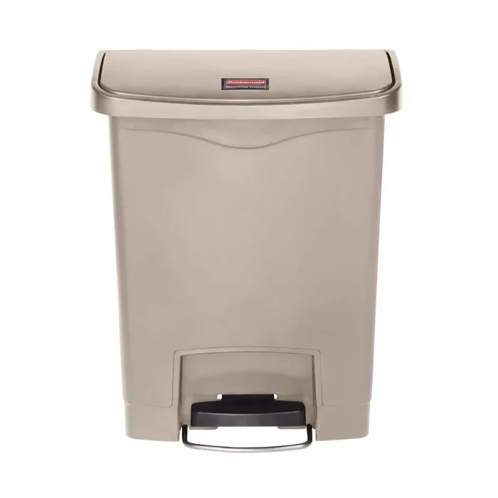 Rubbermaid Slim Jim Step on Front Pedal Beige 30Ltr - Image 4