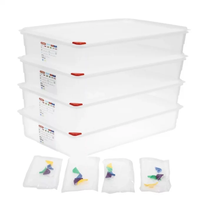 Araven Polypropylene 1/1 Gastronorm Food Containers 13.7Ltr with Lid (Pack of 4) - Image 7