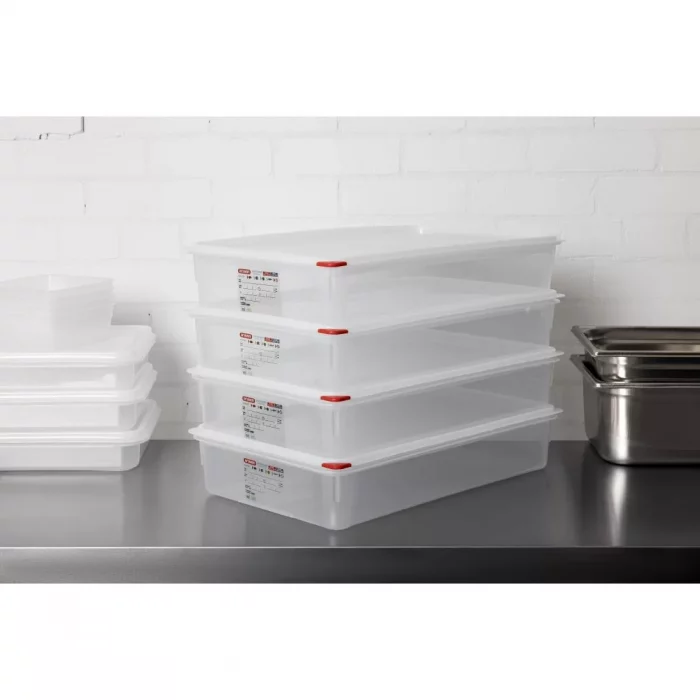 Araven Polypropylene 1/1 Gastronorm Food Containers 13.7Ltr with Lid (Pack of 4) - Image 8