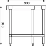 Vogue Stainless Steel Corner Table 700mm - Image 3