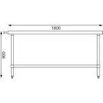 Vogue Stainless Steel Centre Table 1800mm - Image 6