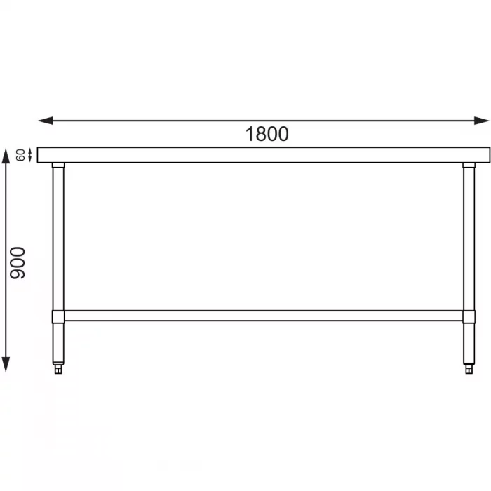Vogue Stainless Steel Centre Table 1800mm - Image 6