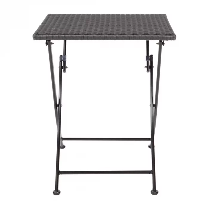 Bolero Square PE Wicker Folding Table Black 600mm - Image 4