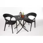 Bolero Square PE Wicker Folding Table Black 600mm - Image 7