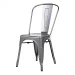 Bolero Bistro Steel Side Chairs Gun Metal Grey (Pack of 4) - Image 3