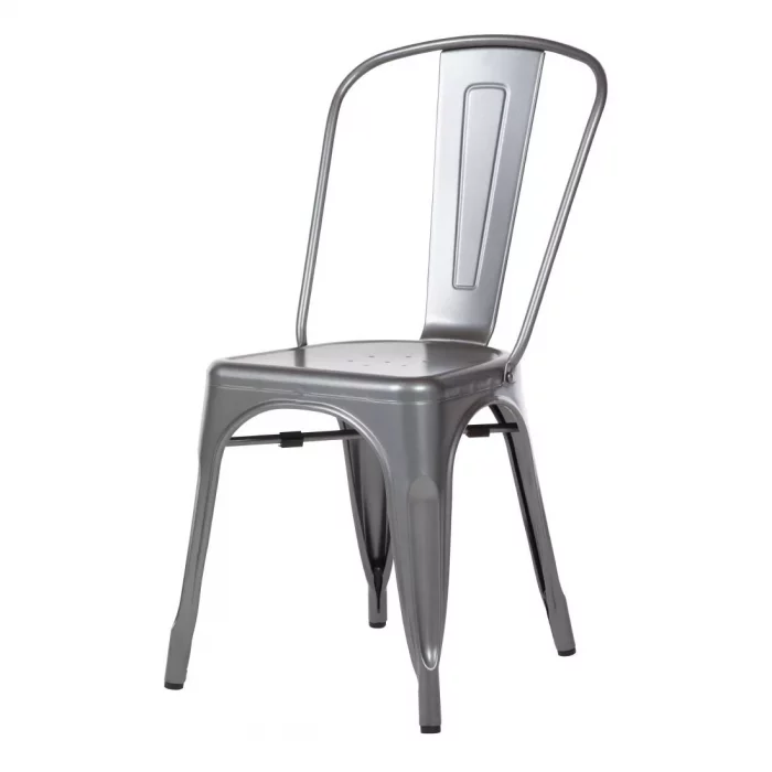 Bolero Bistro Steel Side Chairs Gun Metal Grey (Pack of 4) - Image 3