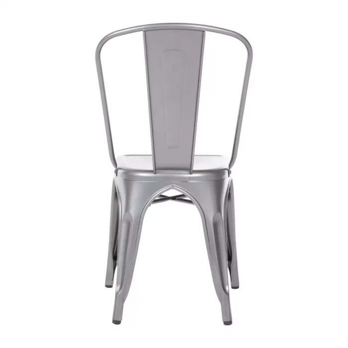 Bolero Bistro Steel Side Chairs Gun Metal Grey (Pack of 4) - Image 4
