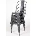 Bolero Bistro Steel Side Chairs Gun Metal Grey (Pack of 4) - Image 8