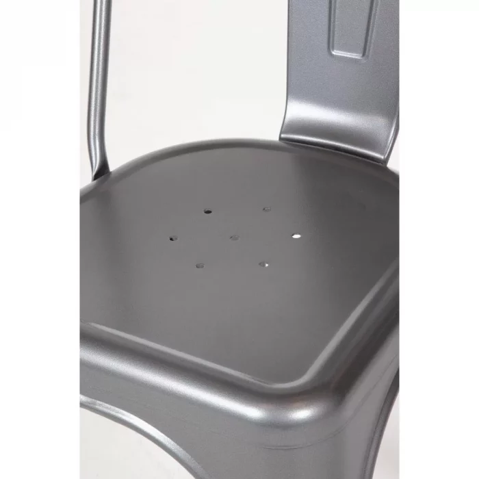 Bolero Bistro Steel Side Chairs Gun Metal Grey (Pack of 4) - Image 9