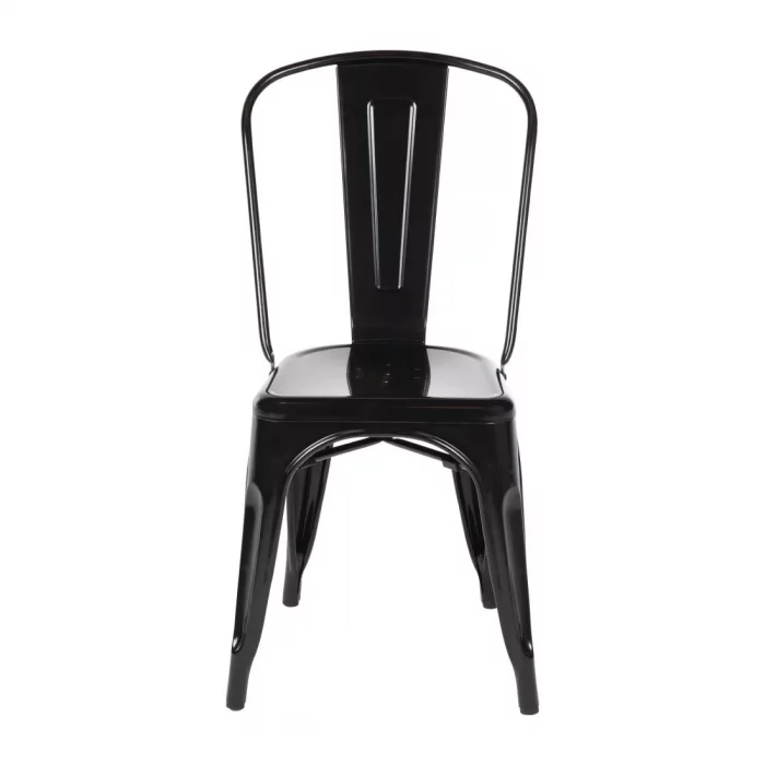 Bolero Bistro Steel Side Chairs Black (Pack of 4) - Image 1