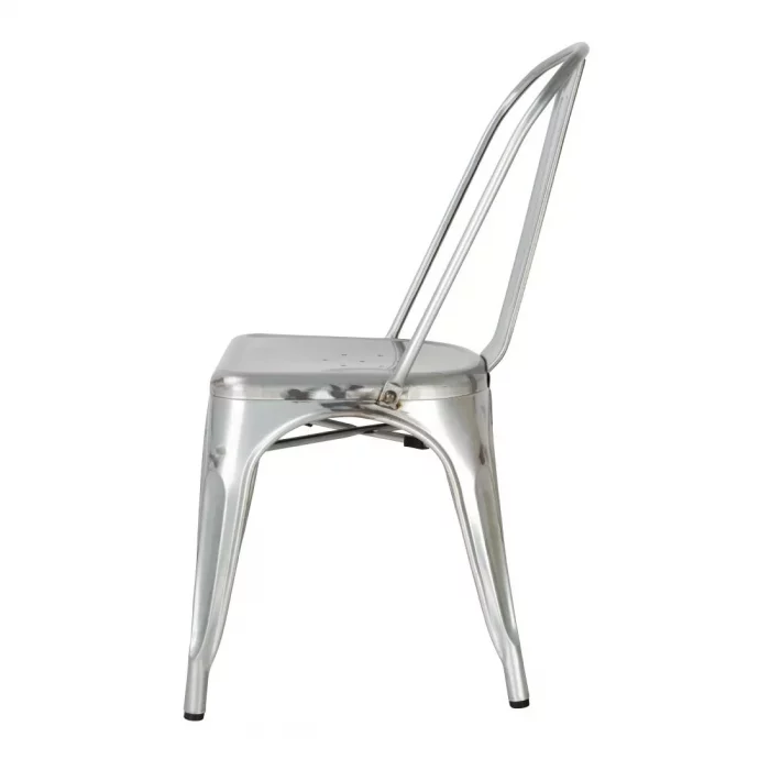 Bolero Bistro Galvanised Steel Side Chairs (Pack of 4) - Image 3