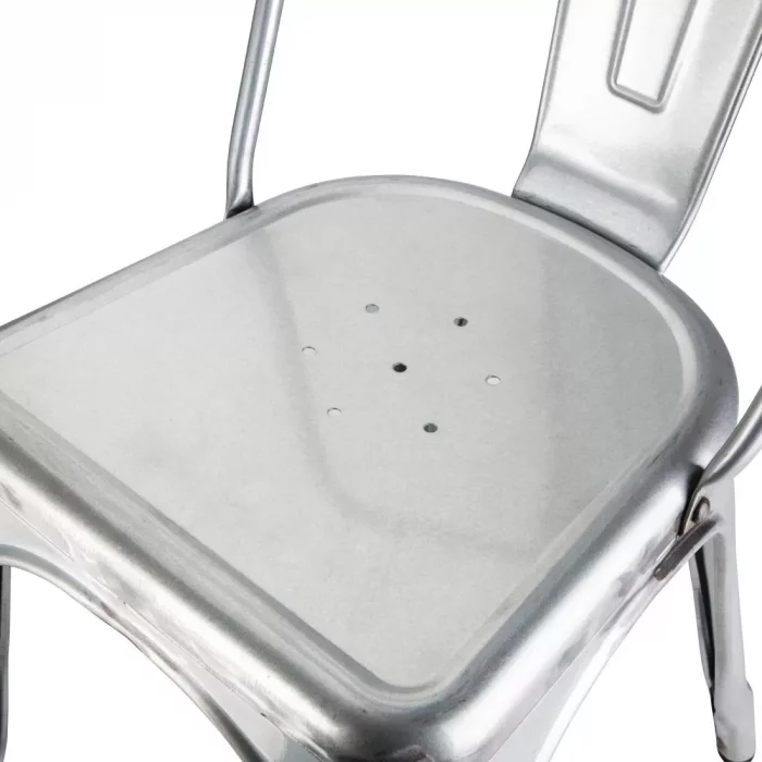 Bolero Bistro Galvanised Steel Side Chairs (Pack of 4) - Image 7