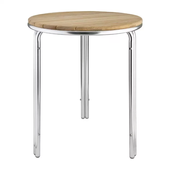 Bolero Round Ash and Aluminium Table 600mm - Image 5