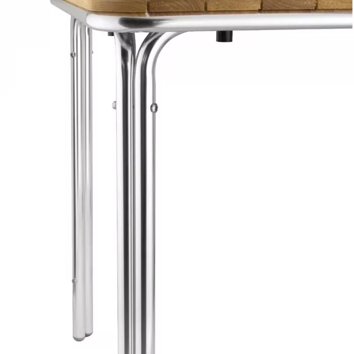 Bolero Square Ash and Aluminium Table 700mm - Image 3