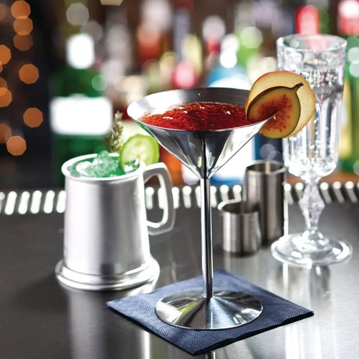 Utopia Stainless Steel Martini Glass 240ml (Pack of 6) - Image 2
