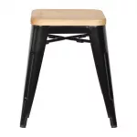 Bolero Bistro Low Stools with Wooden Seat Pad Black (Pack of 4) - Image 7