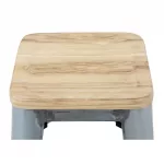 Bolero Bistro High Stools with Wooden Seat Pad Galvanised Steel (Pack of 4) - Image 6