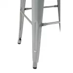 Bolero Bistro High Stools with Wooden Seat Pad Galvanised Steel (Pack of 4) - Image 7