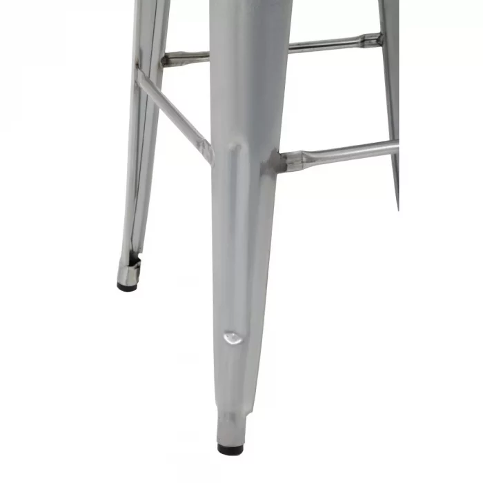 Bolero Bistro High Stools with Wooden Seat Pad Galvanised Steel (Pack of 4) - Image 7