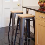 Bolero Bistro High Stools with Wooden Seat Pad Gun Metal (Pack of 4) - Image 9