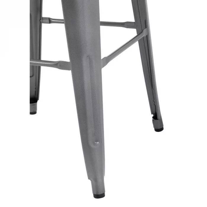 Bolero Bistro High Stools with Wooden Seat Pad Gun Metal (Pack of 4) - Image 6