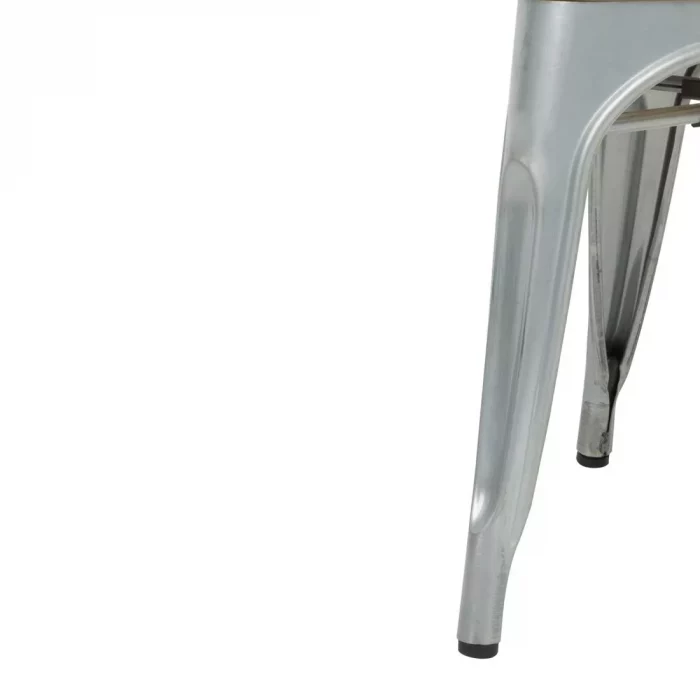 Bolero Bistro Side Chairs with Wooden Seat Pad Galvanised Steel (Pack of 4) - Image 6