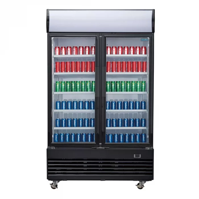 Polar G-Series Upright Hinged Door Display Cooler with Light Box 950Ltr Black - Image 6