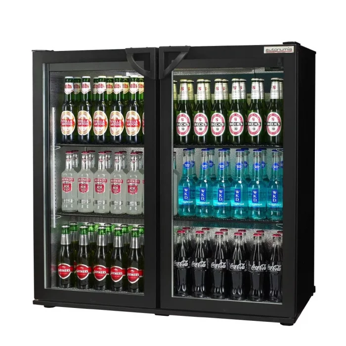 Autonumis Popular Double Hinged Door Maxi Back Bar Cooler Black A21089 - Image 1