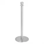 Bolero Flat Base Barrier Posts Brushed Stainless Steel (Pack of 2)