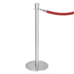 Bolero Flat Base Barrier Posts Brushed Stainless Steel (Pack of 2) - Image 3