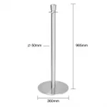Bolero Flat Base Barrier Posts Brushed Stainless Steel (Pack of 2) - Image 4