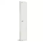 Elite Single Door Padlock Locker with Sloping Top White
