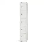 Elite Five Door Coin Return Locker White