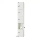 Elite Five Door Padlock Locker White