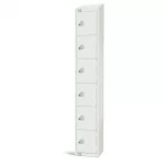 Elite Six Door Electronic Combination Locker with Sloping Top White
