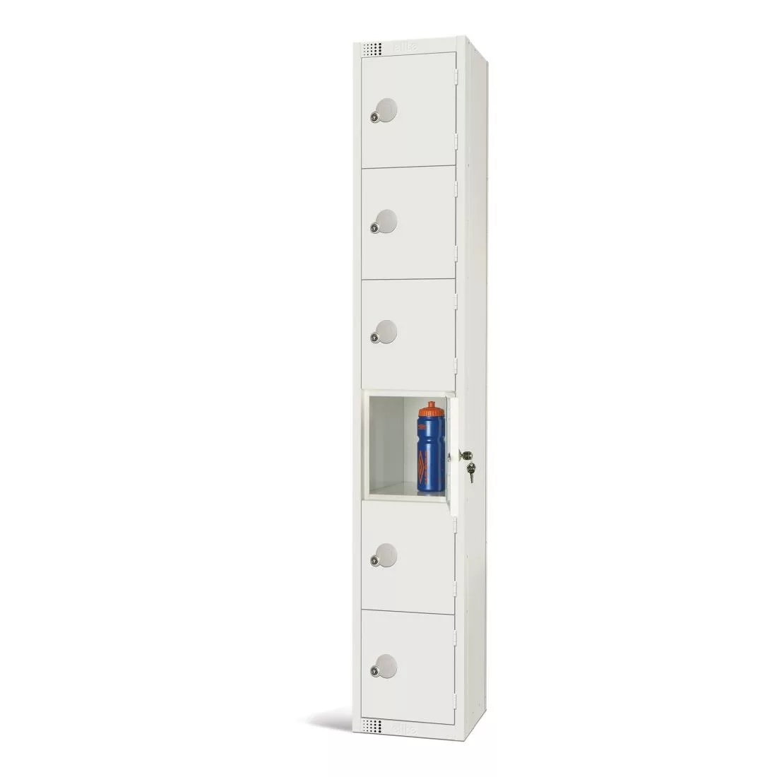 gr307-p.jpg Elite Six Door Padlock Locker White - Image 1