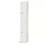 Elite Double Door Padlock Locker with Sloping Top White