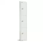 Elite Three Door Padlock Locker with Sloping Top White
